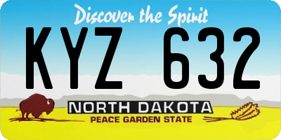 ND license plate KYZ632