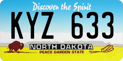 ND license plate KYZ633
