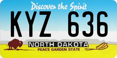 ND license plate KYZ636