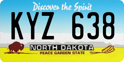 ND license plate KYZ638