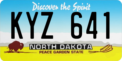 ND license plate KYZ641