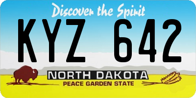ND license plate KYZ642
