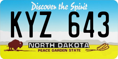 ND license plate KYZ643