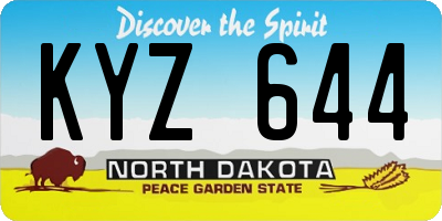 ND license plate KYZ644