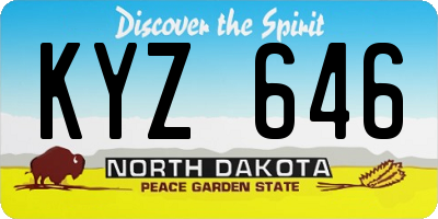 ND license plate KYZ646