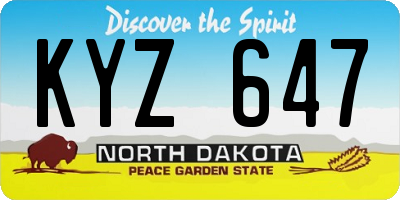 ND license plate KYZ647
