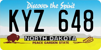 ND license plate KYZ648
