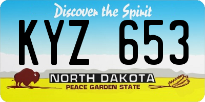 ND license plate KYZ653