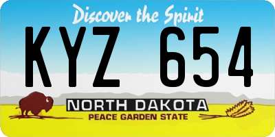 ND license plate KYZ654