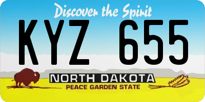 ND license plate KYZ655
