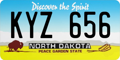 ND license plate KYZ656