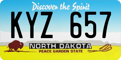 ND license plate KYZ657