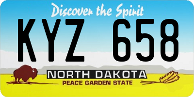 ND license plate KYZ658