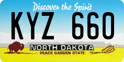 ND license plate KYZ660