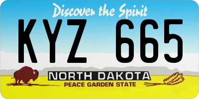ND license plate KYZ665
