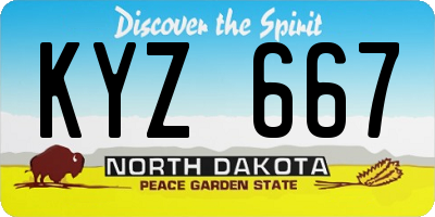ND license plate KYZ667