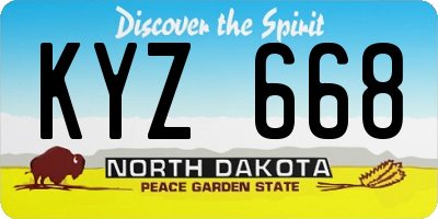 ND license plate KYZ668