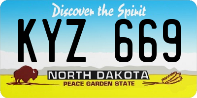 ND license plate KYZ669