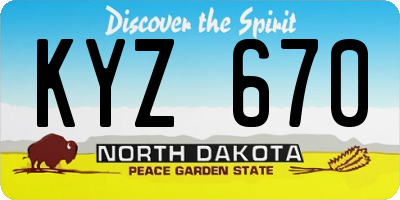 ND license plate KYZ670