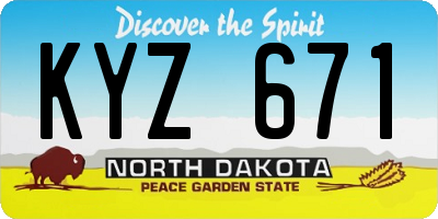 ND license plate KYZ671