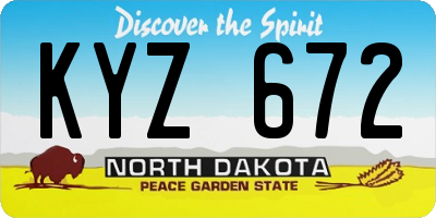 ND license plate KYZ672