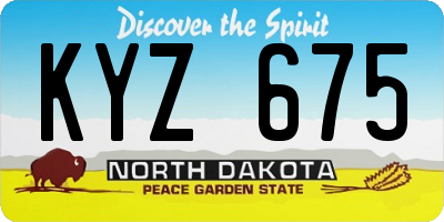 ND license plate KYZ675