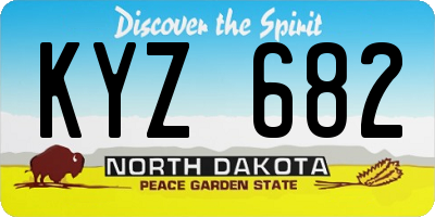 ND license plate KYZ682