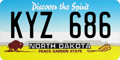 ND license plate KYZ686