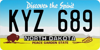 ND license plate KYZ689