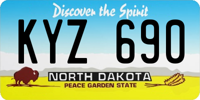 ND license plate KYZ690