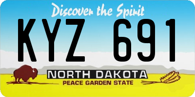 ND license plate KYZ691