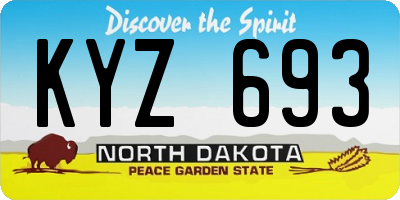 ND license plate KYZ693