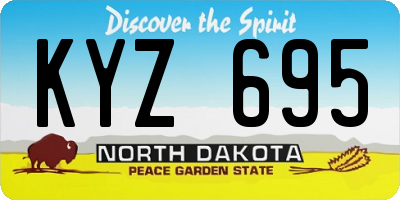 ND license plate KYZ695