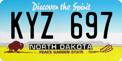 ND license plate KYZ697