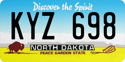 ND license plate KYZ698