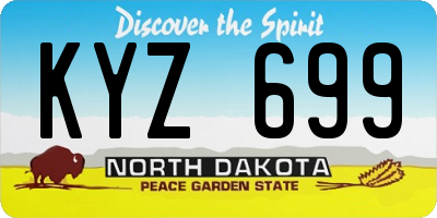 ND license plate KYZ699
