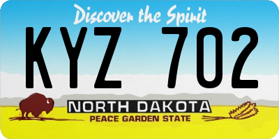 ND license plate KYZ702