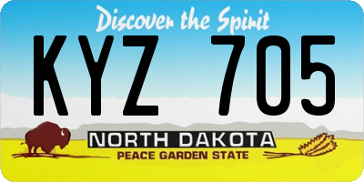 ND license plate KYZ705