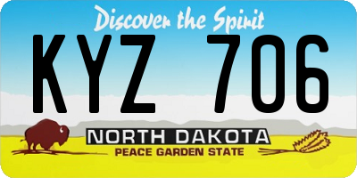 ND license plate KYZ706