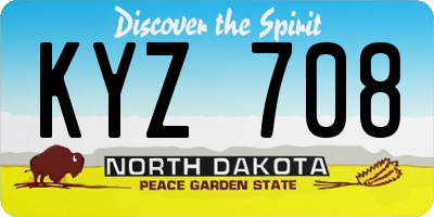 ND license plate KYZ708