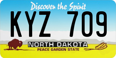 ND license plate KYZ709