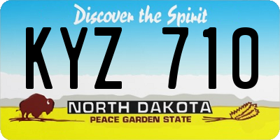 ND license plate KYZ710