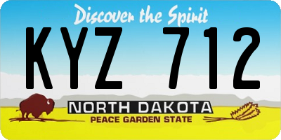 ND license plate KYZ712