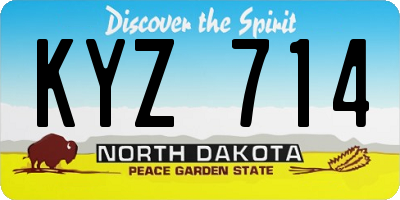 ND license plate KYZ714