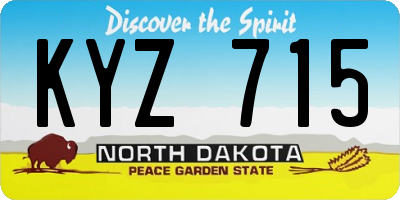 ND license plate KYZ715