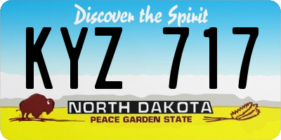 ND license plate KYZ717