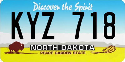 ND license plate KYZ718