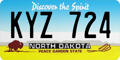 ND license plate KYZ724