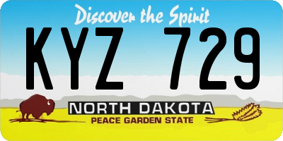 ND license plate KYZ729
