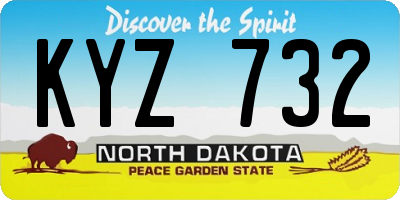 ND license plate KYZ732